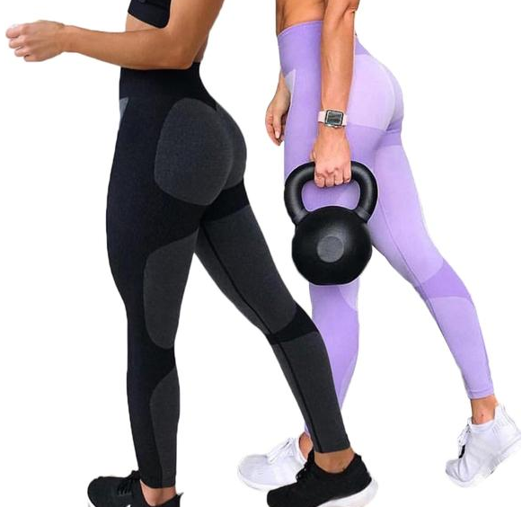 New Color-Blocked Peach Butt-Lifting Workout Leggings