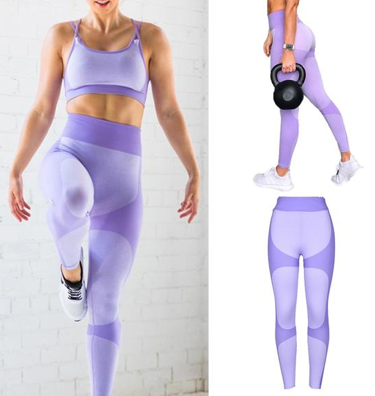 New Color-Blocked Peach Butt-Lifting Workout Leggings