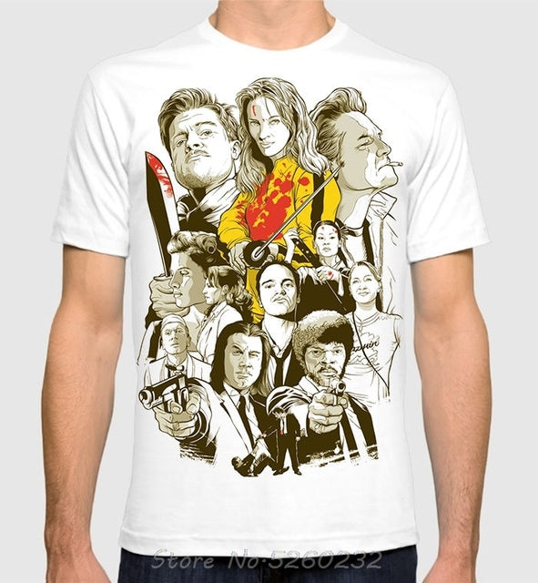 Tarantino Film Print Casual Men's Cotton T-Shirt